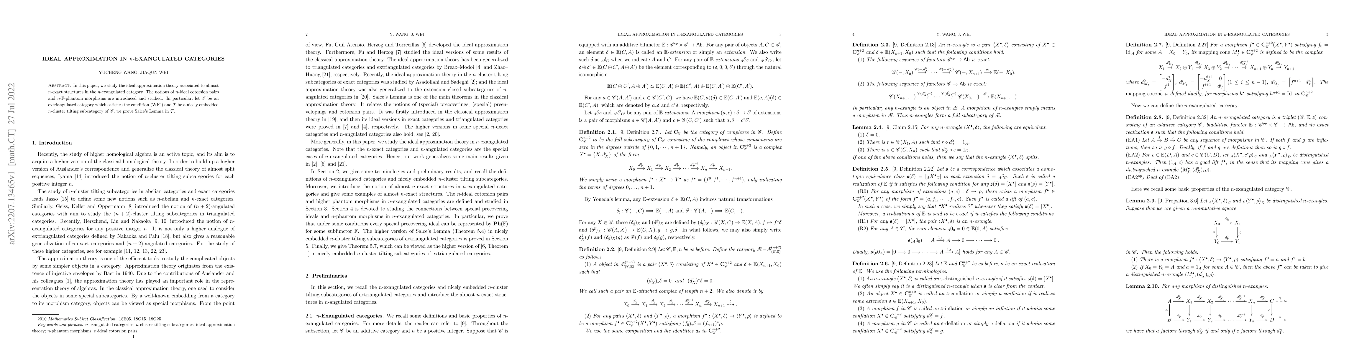 Thumbnail for Ideal approximation in $n$-exangulated categories