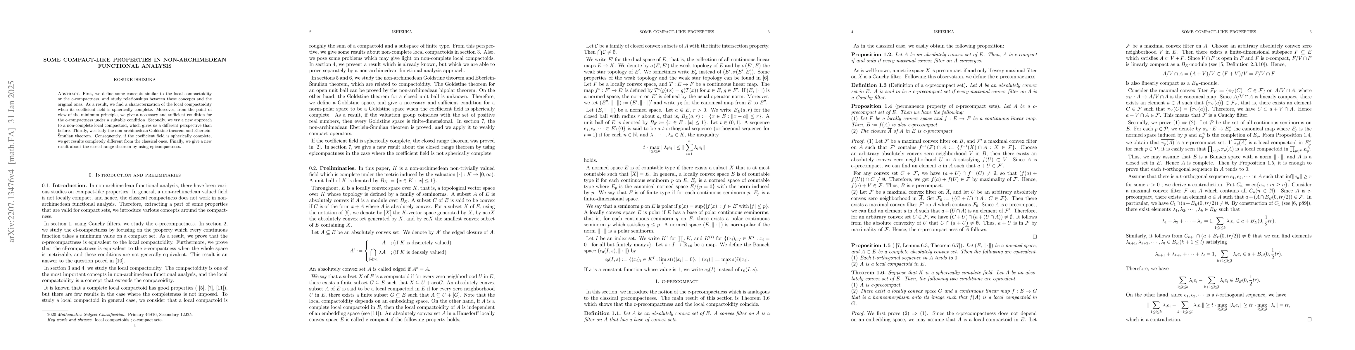 Thumbnail for Some compact-like properties in non-archimedean functional analysis