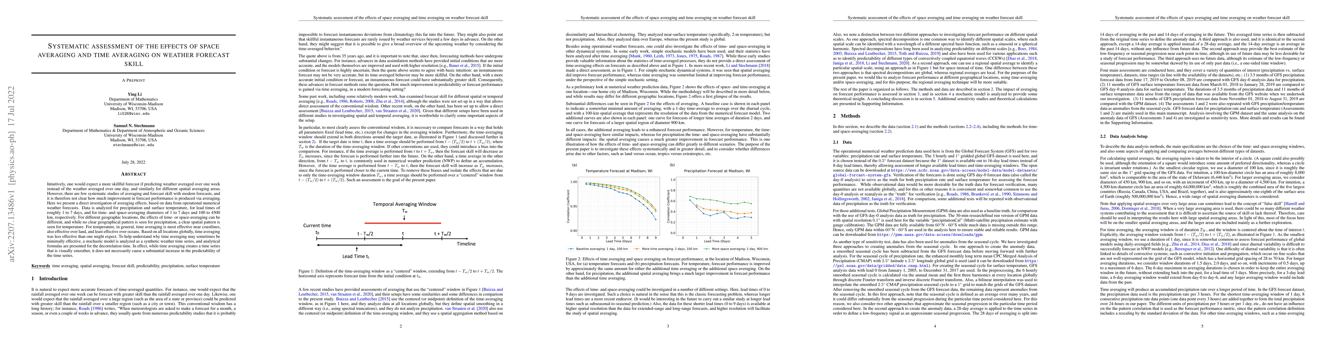 Thumbnail for Systematic assessment of the effects of space averaging and time
  averaging on weather forecast skill