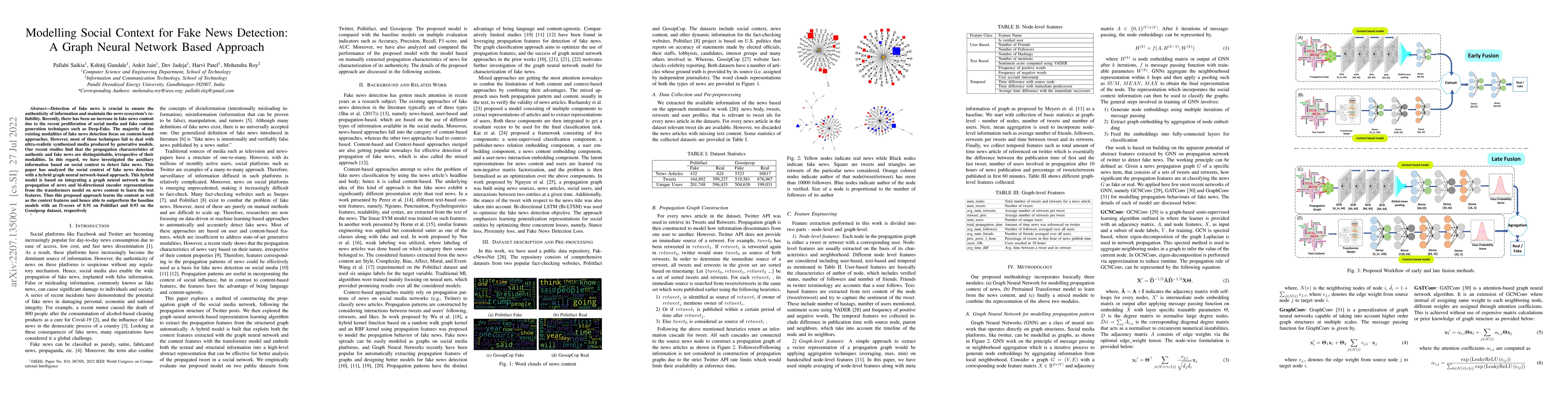 Thumbnail for Modelling Social Context for Fake News Detection: A Graph Neural Network
  Based Approach