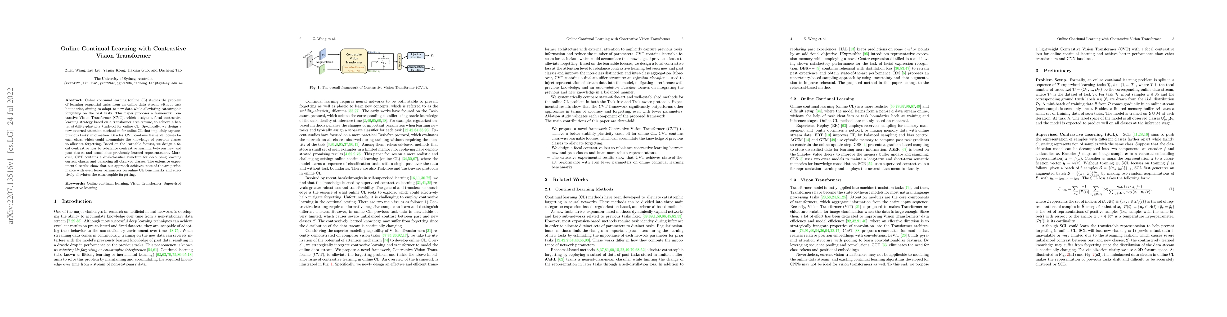 Thumbnail for Online Continual Learning with Contrastive Vision Transformer