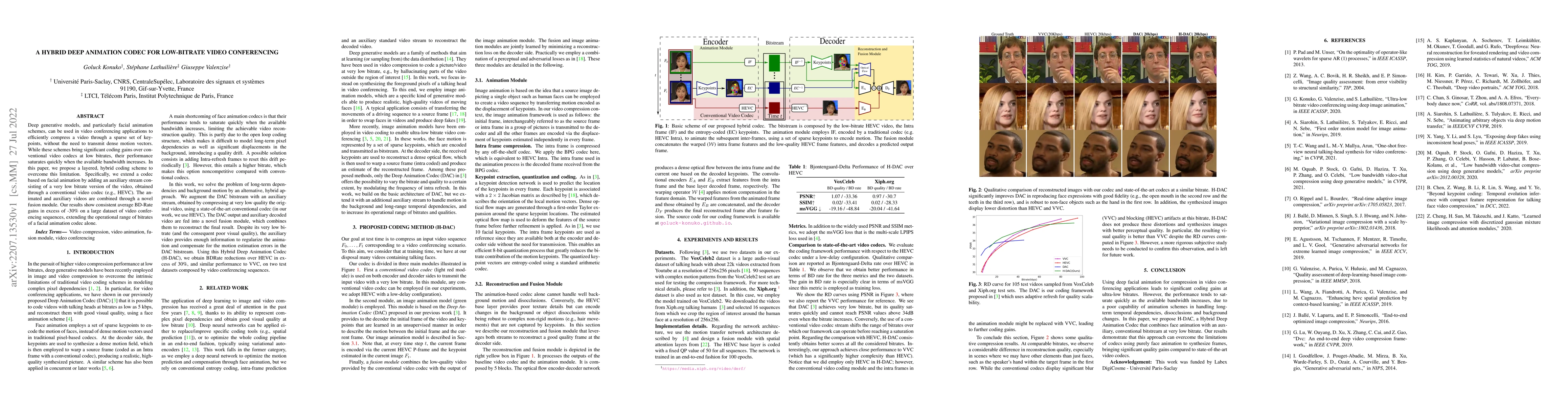 Thumbnail for A Hybrid Deep Animation Codec for Low-bitrate Video Conferencing
