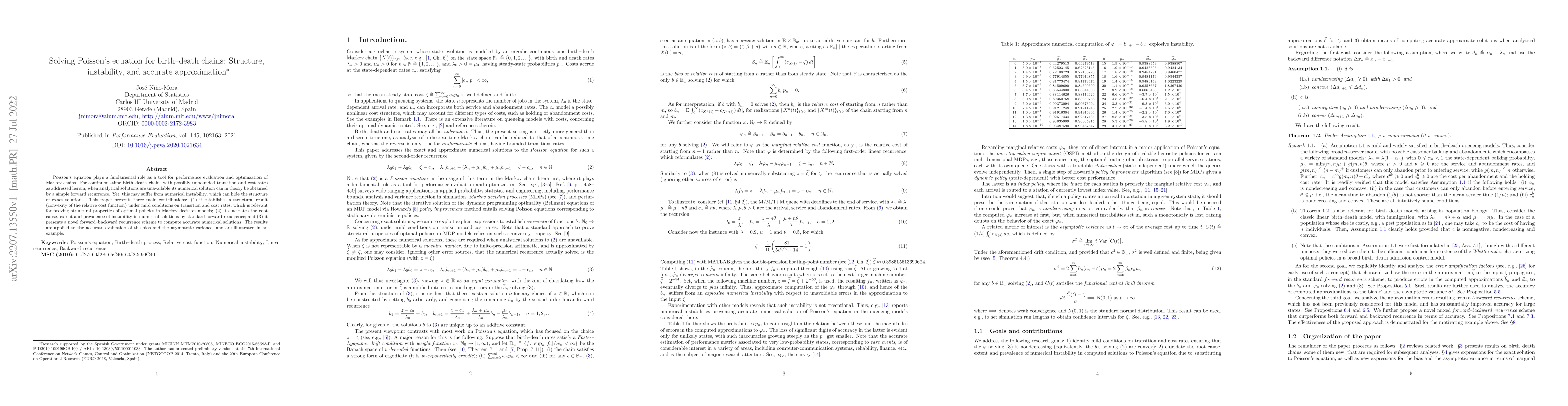 Thumbnail for Solving Poisson's equation for birth-death chains: Structure,
  instability, and accurate approximation