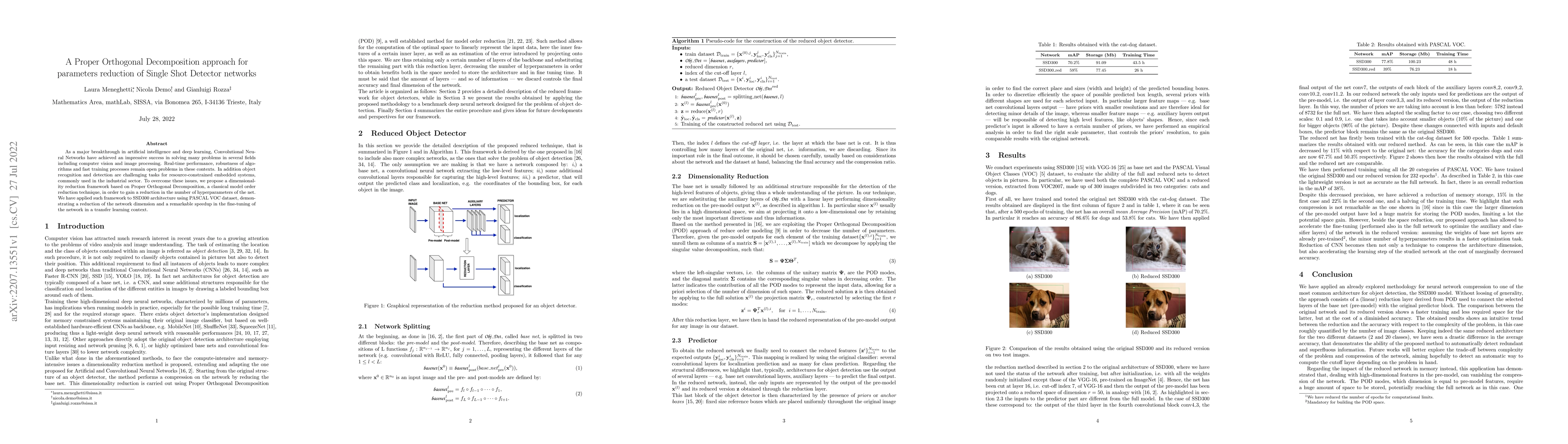 Thumbnail for A Proper Orthogonal Decomposition approach for parameters reduction of
  Single Shot Detector networks