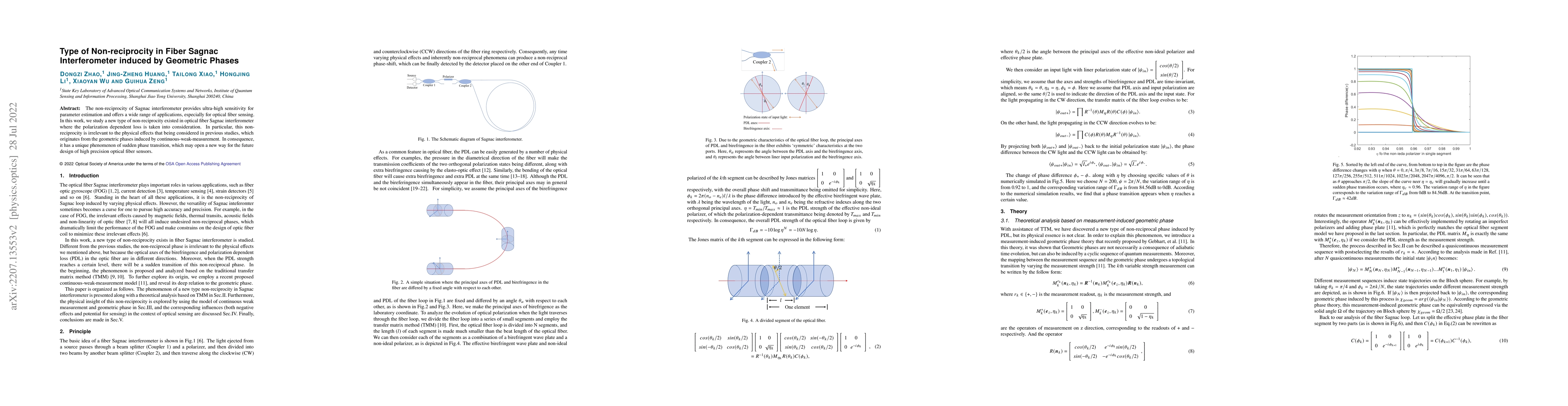 Thumbnail for Type of Non-reciprocity in Fiber Sagnac Interferometer Induced by
  Geometric Phases