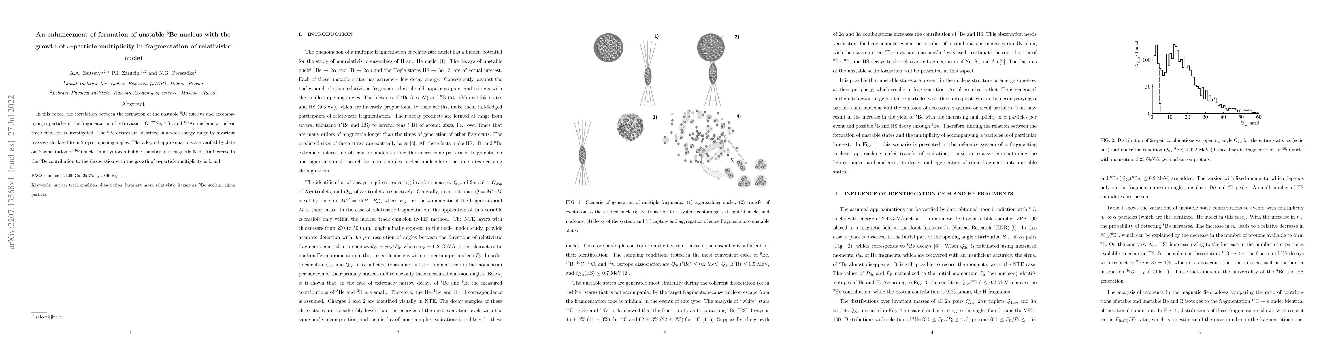 Thumbnail for An enhancement of formation of unstable $^{8}$Be nucleus with the growth
  of $\alpha$-particle multiplicity in fragmentation of relativistic nuclei