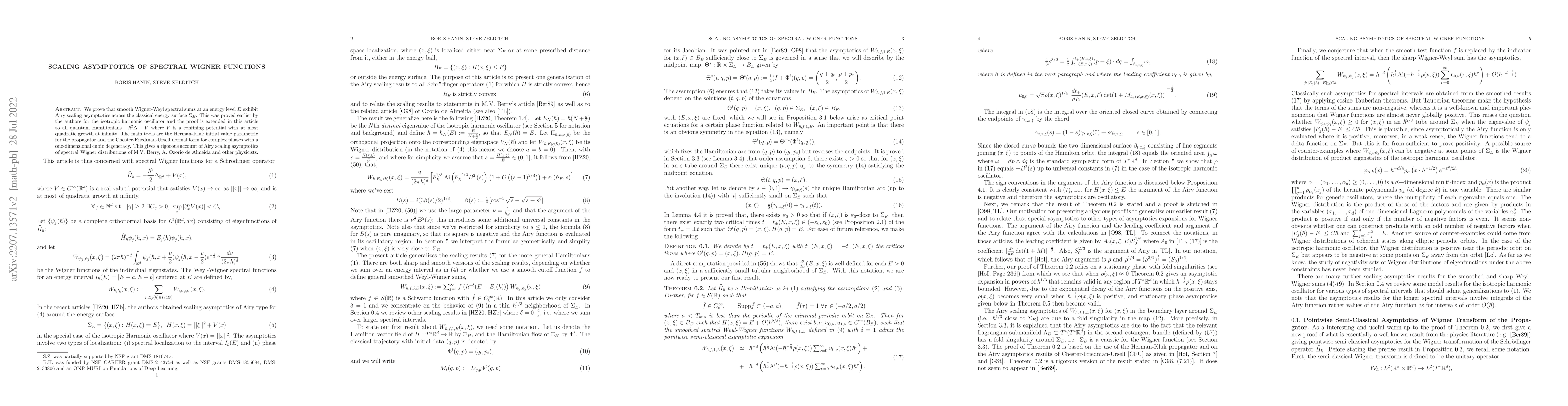 Thumbnail for Scaling asymptotics of spectral Wigner functions