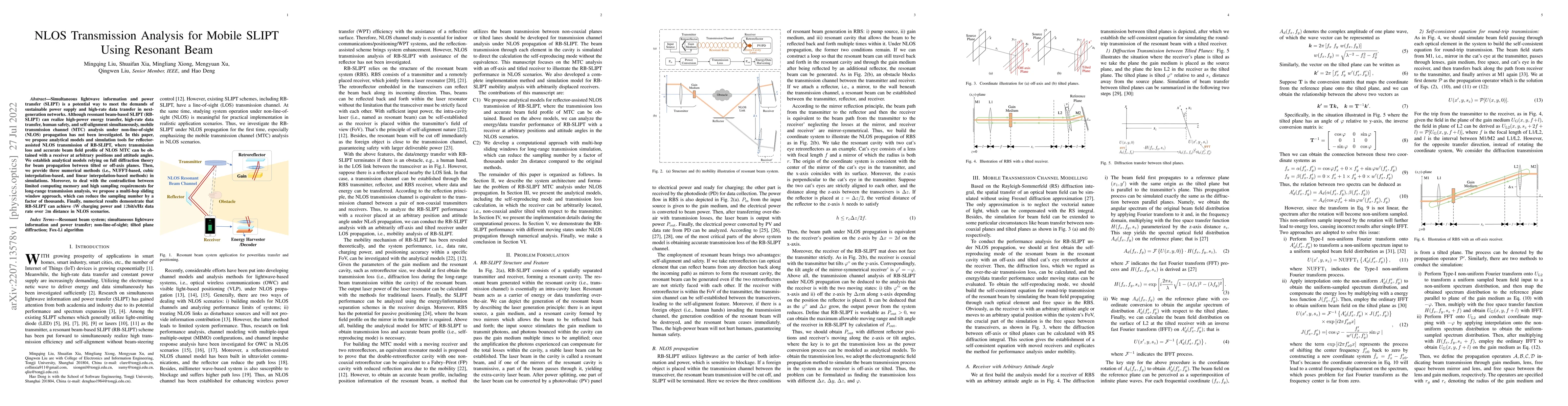 Thumbnail for NLOS Transmission Analysis for Mobile SLIPT Using Resonant Beam
