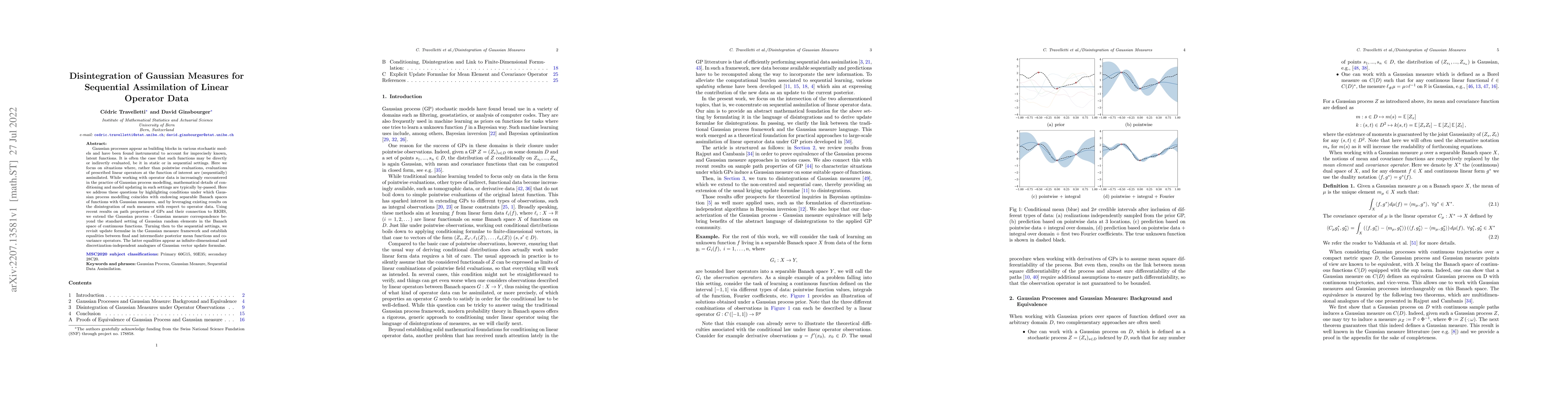 Thumbnail for Disintegration of Gaussian Measures for Sequential Assimilation of
  Linear Operator Data