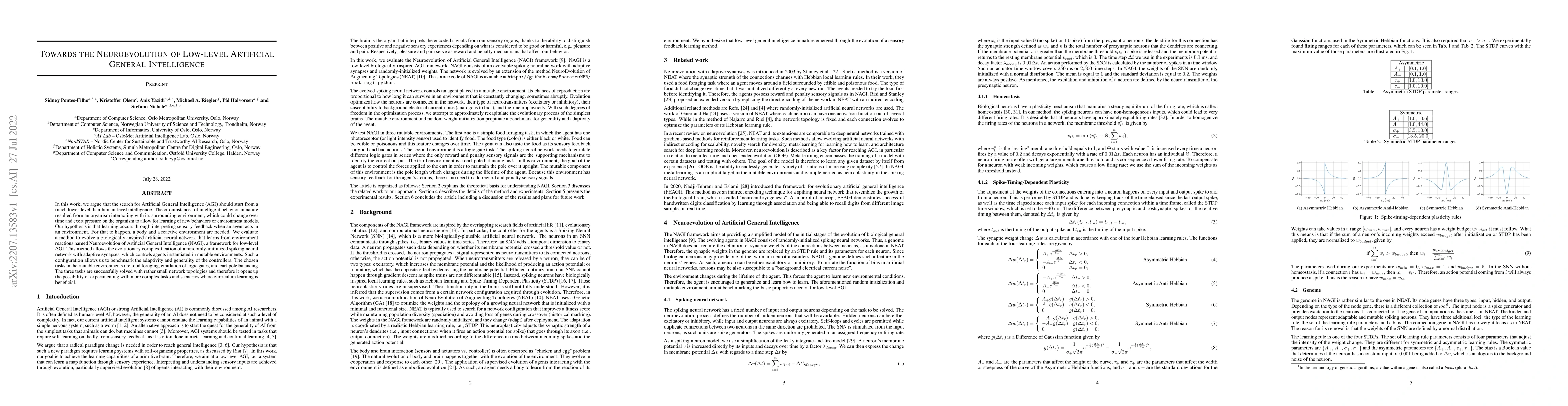 Thumbnail for Towards the Neuroevolution of Low-level Artificial General Intelligence
