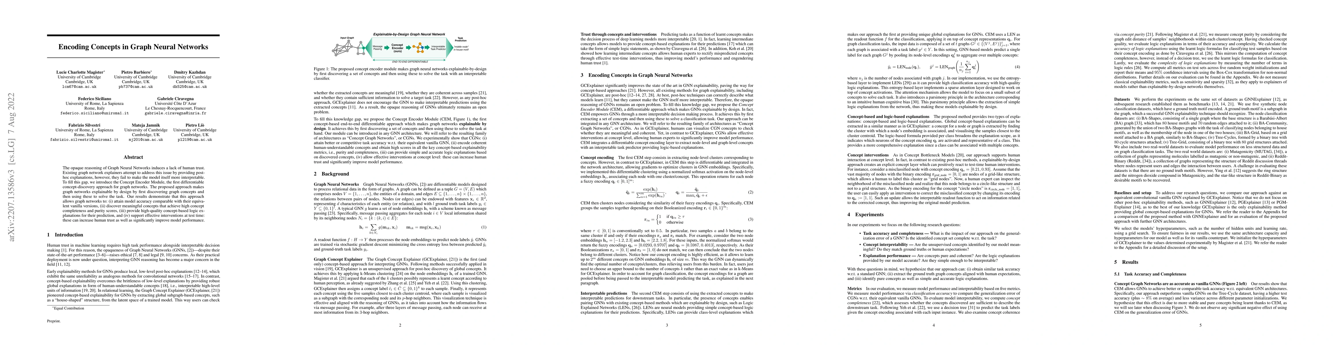 Thumbnail for Encoding Concepts in Graph Neural Networks