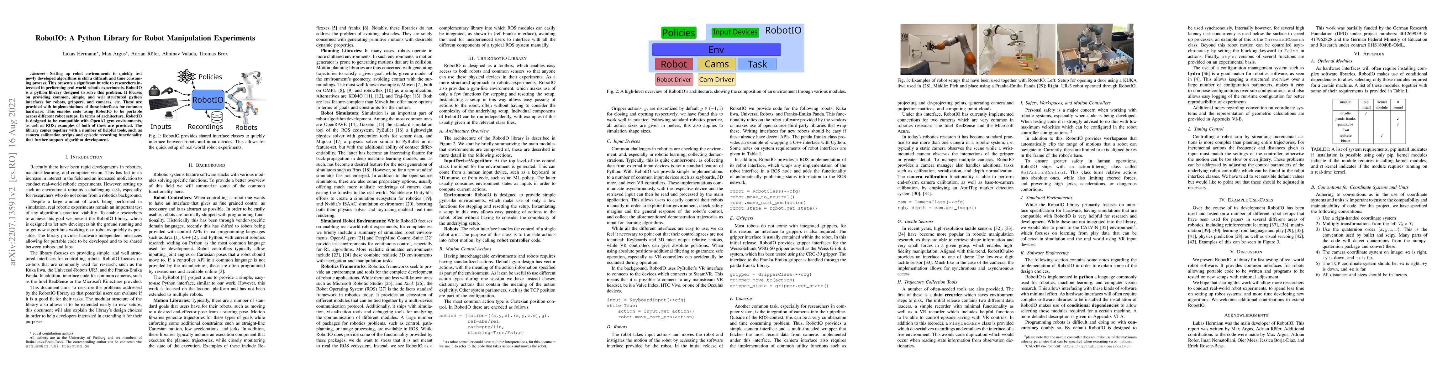 Thumbnail for RobotIO: A Python Library for Robot Manipulation Experiments