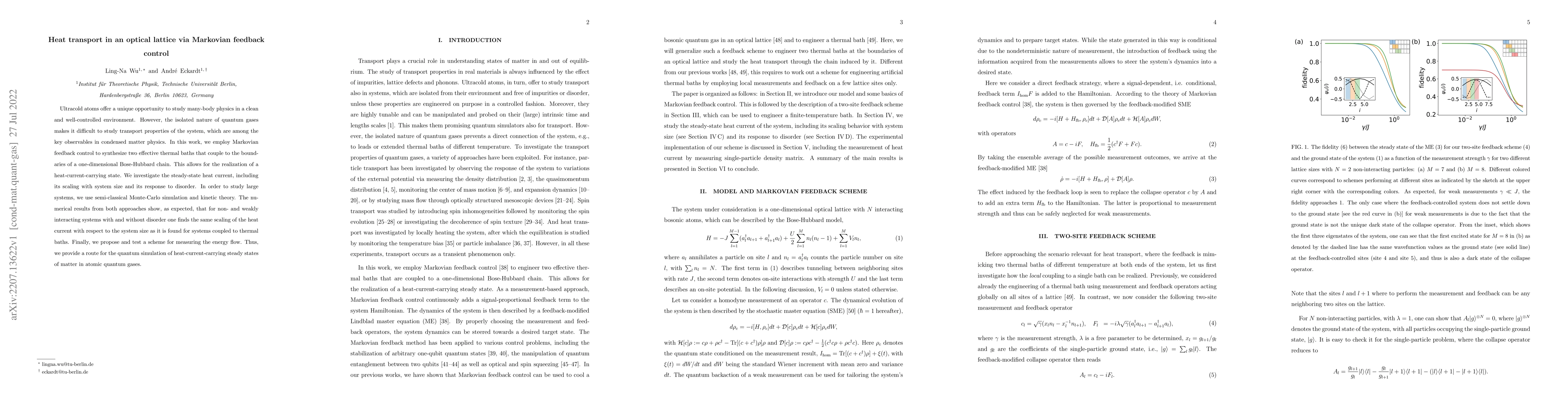 Thumbnail for Heat transport in an optical lattice via Markovian feedback control