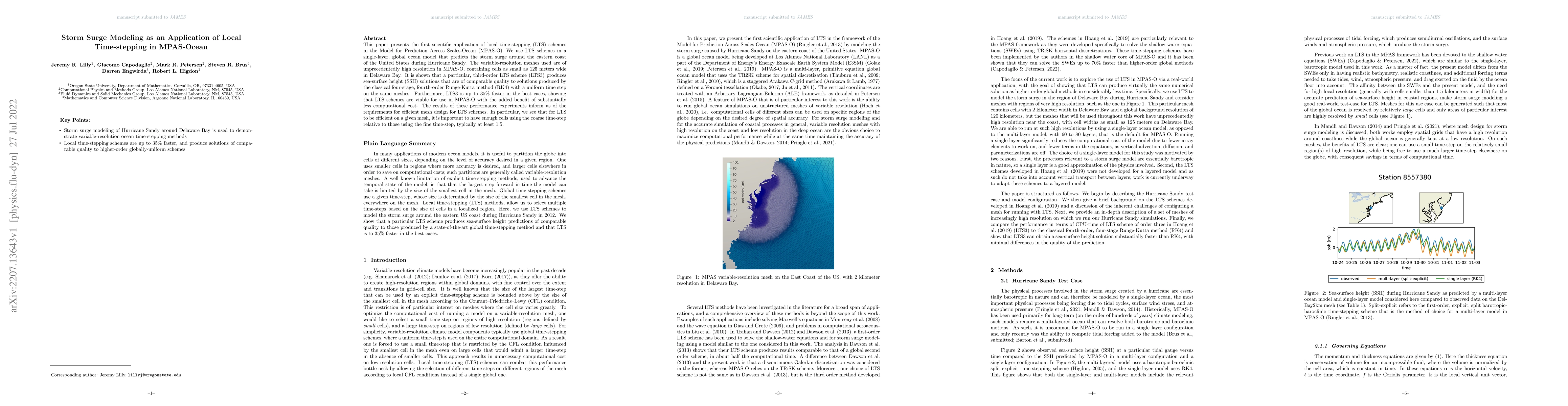 Thumbnail for Storm Surge Modeling as an Application of Local Time-stepping in
  MPAS-Ocean