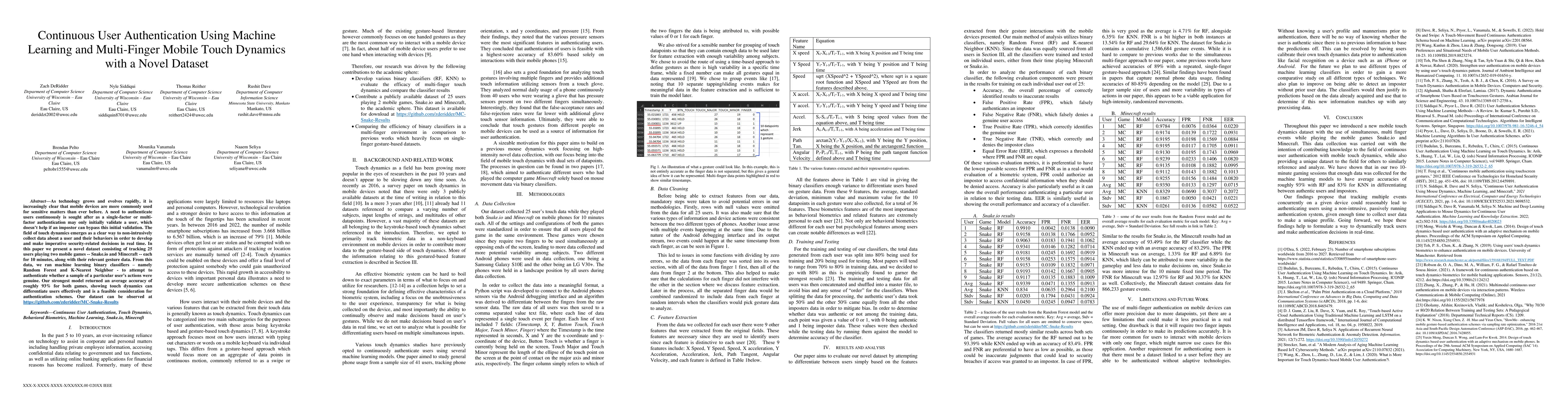 Thumbnail for Continuous User Authentication Using Machine Learning and Multi-Finger
  Mobile Touch Dynamics with a Novel Dataset