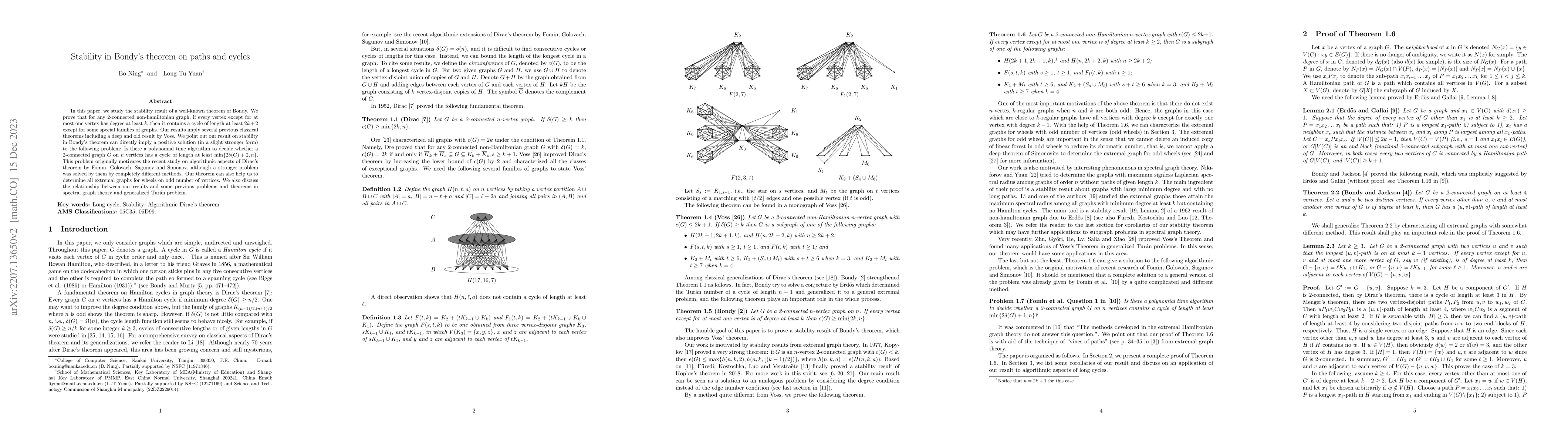 Thumbnail for Stability in Bondy's theorem on paths and cycles