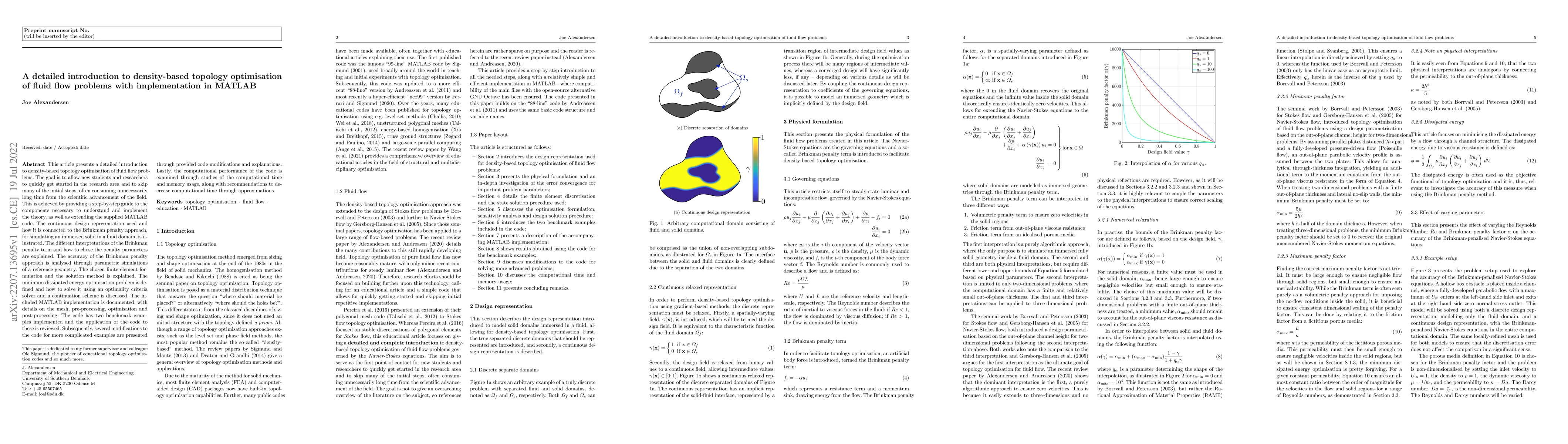 Thumbnail for A detailed introduction to density-based topology optimisation of fluid
  flow problems with implementation in MATLAB