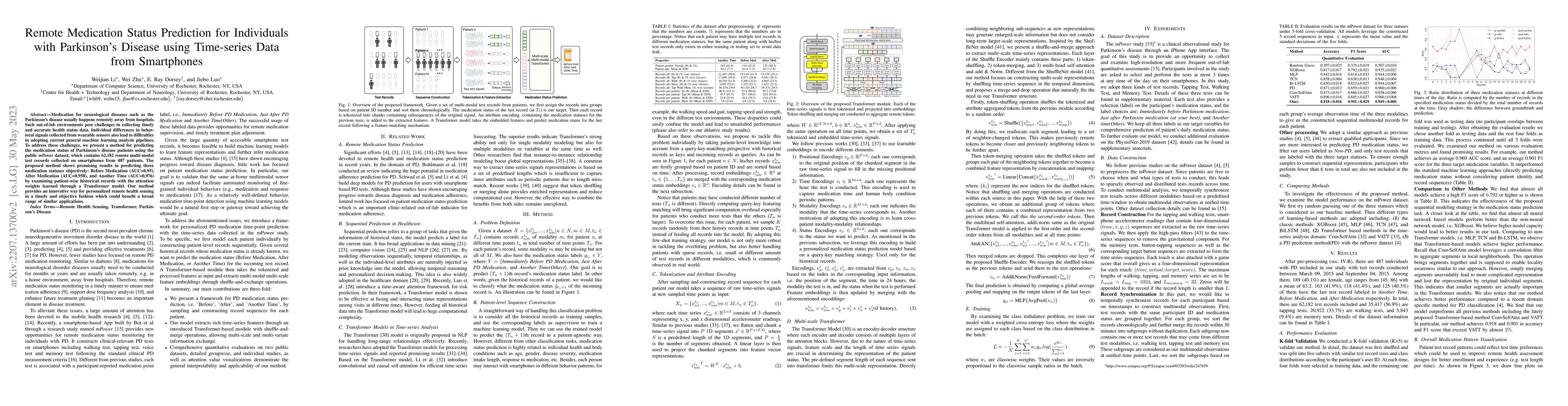 Thumbnail for Remote Medication Status Prediction for Individuals with Parkinson's
  Disease using Time-series Data from Smartphones