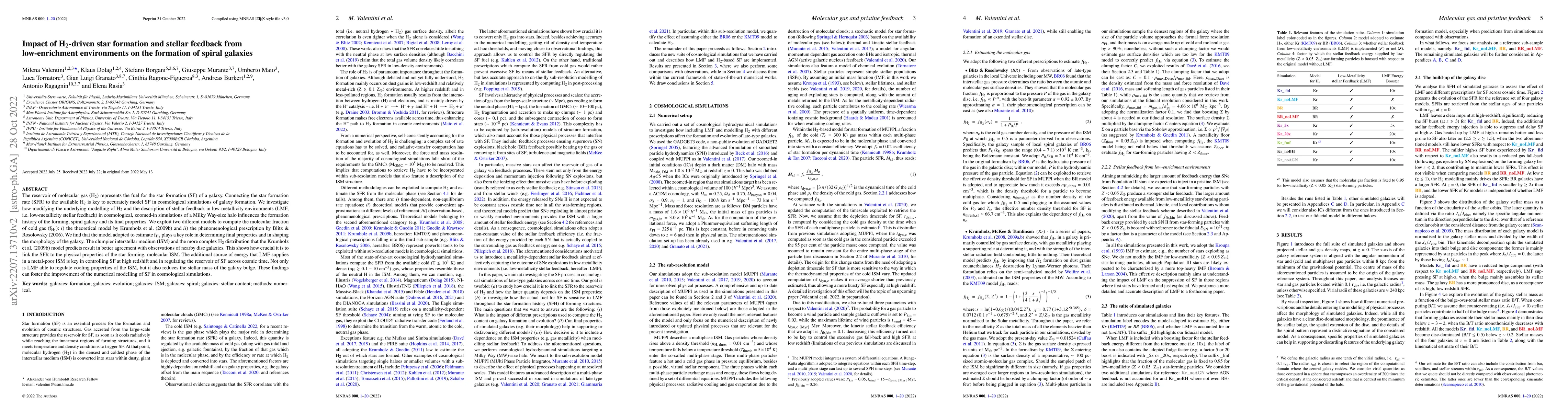 Thumbnail for Impact of H$_{\rm 2}$-driven star formation and stellar feedback from
  low-enrichment environments on the formation of spiral galaxies