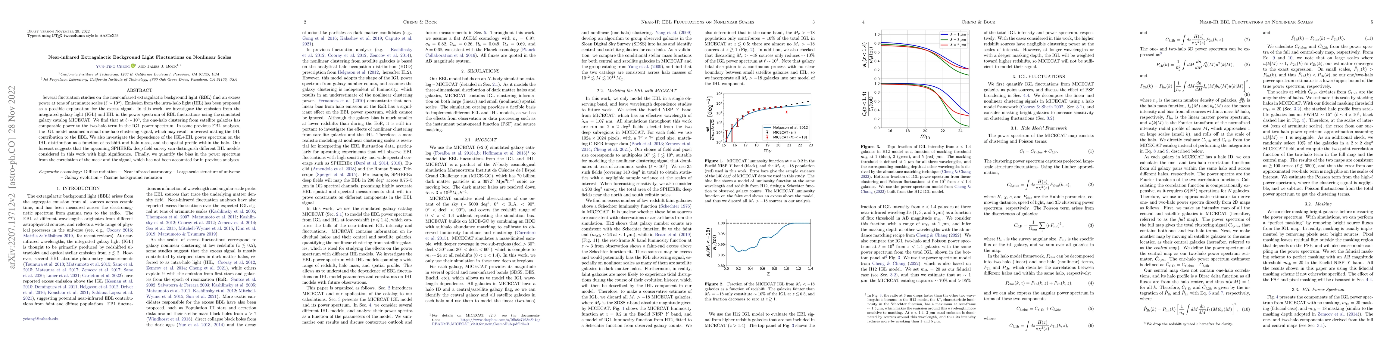 Thumbnail for Near-infrared Extragalactic Background Light Fluctuations on Nonlinear
  Scales