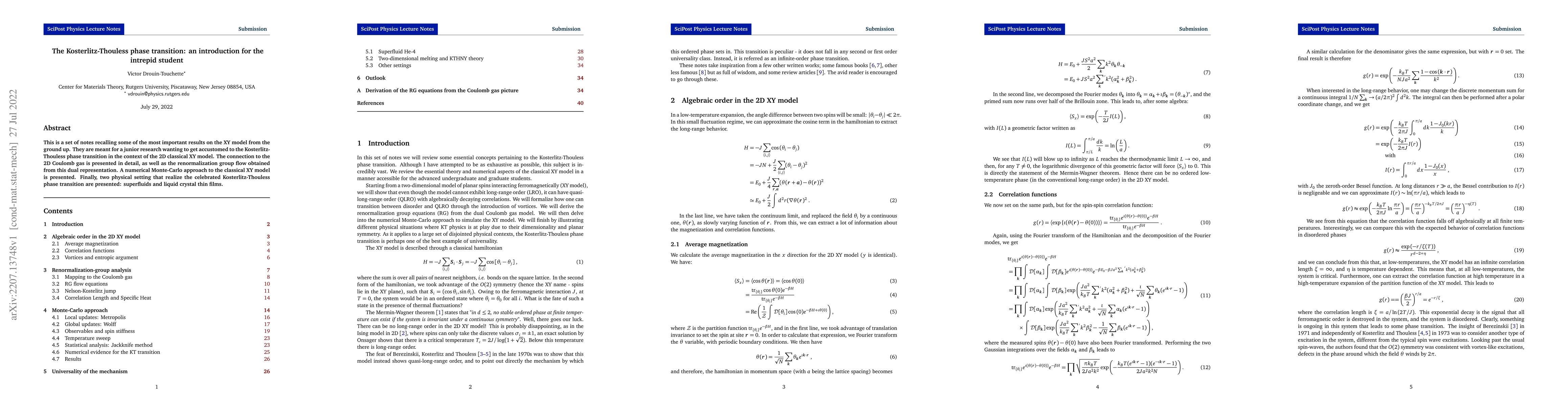 Thumbnail for The Kosterlitz-Thouless phase transition: an introduction for the
  intrepid student