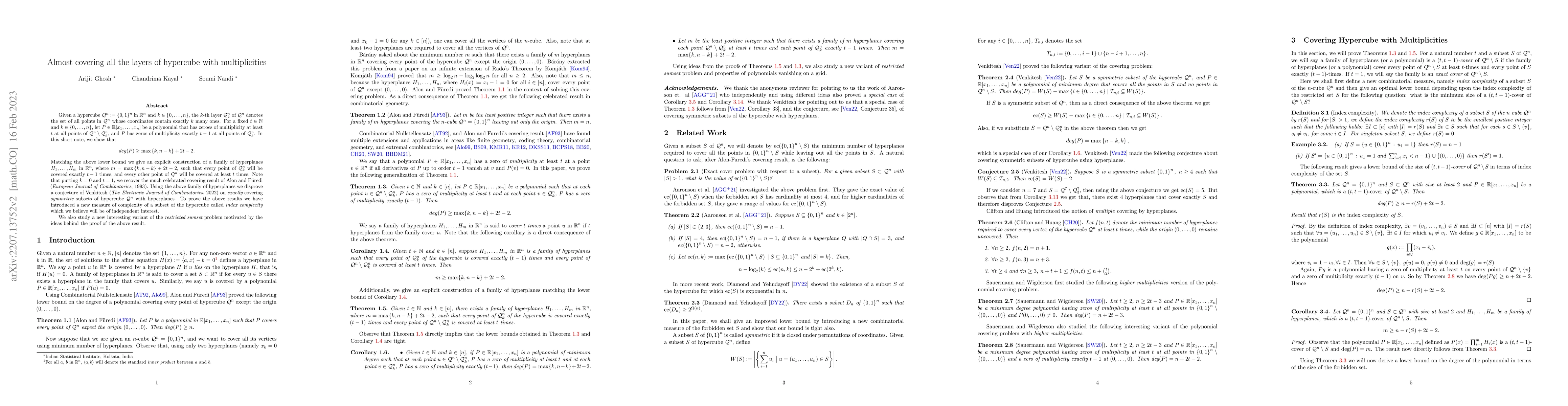 Thumbnail for Almost covering all the layers of hypercube with multiplicities