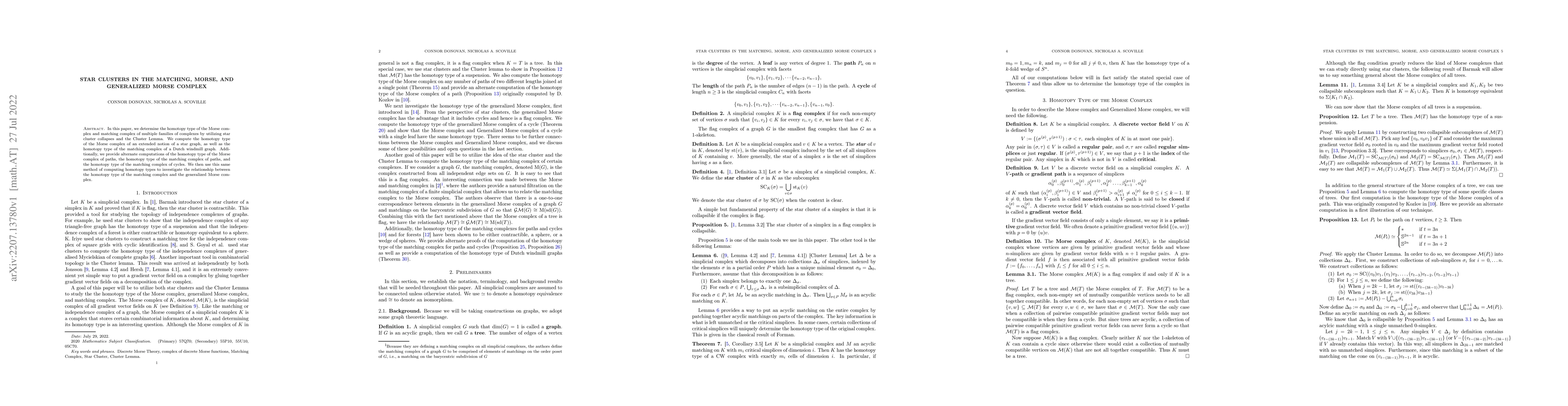Thumbnail for Star clusters in the Matching, Morse, and Generalized Morse complex