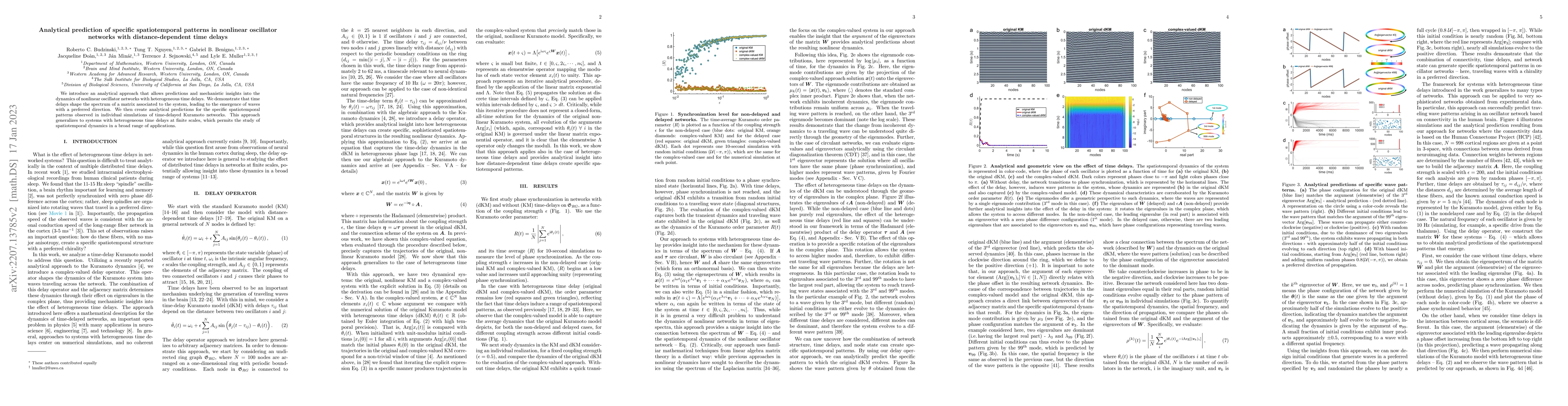 Thumbnail for Analytical prediction of specific spatiotemporal patterns in nonlinear
  oscillator networks with distance-dependent time delays