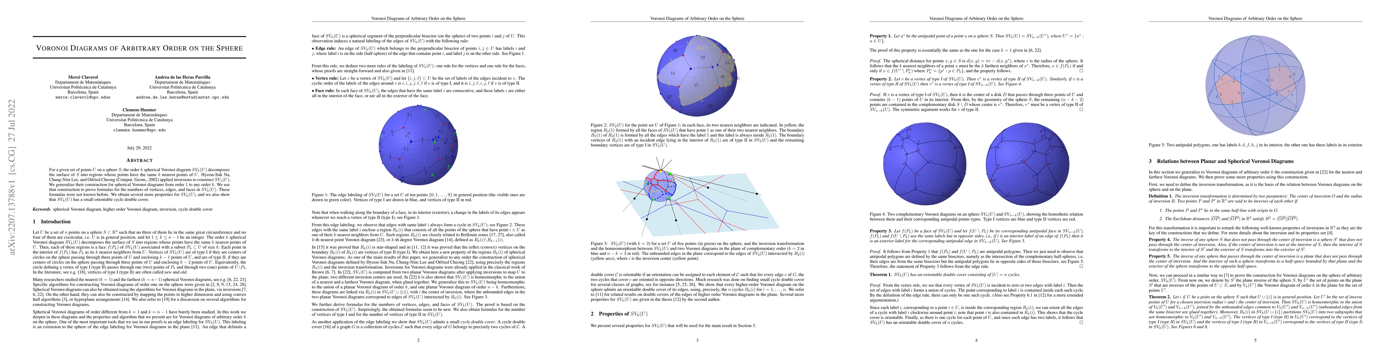 Thumbnail for Voronoi Diagrams of Arbitrary Order on the Sphere