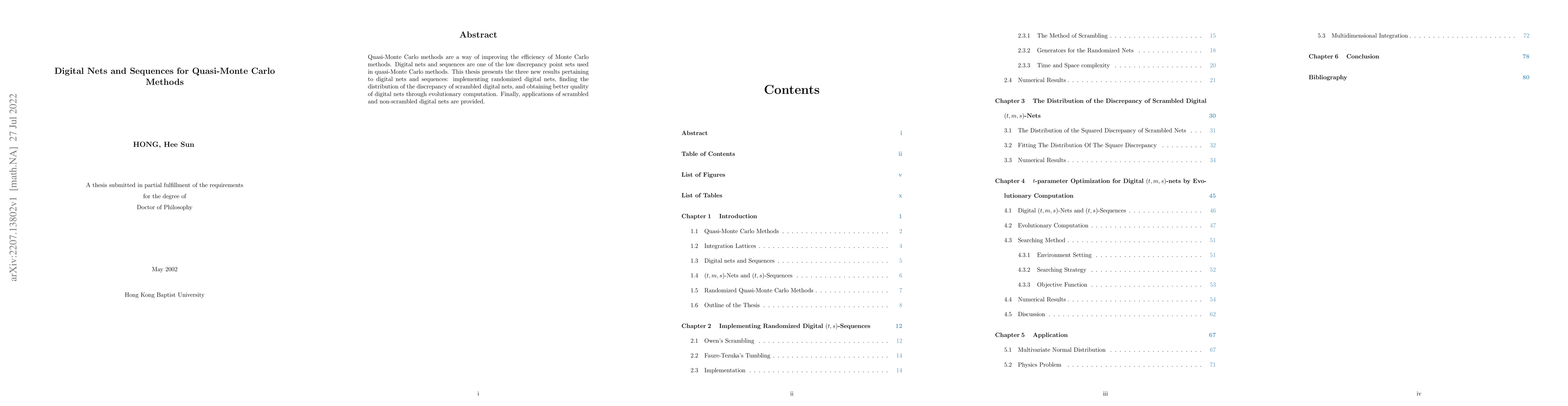 Thumbnail for Digital Nets and Sequences for Quasi-Monte Carlo Methods