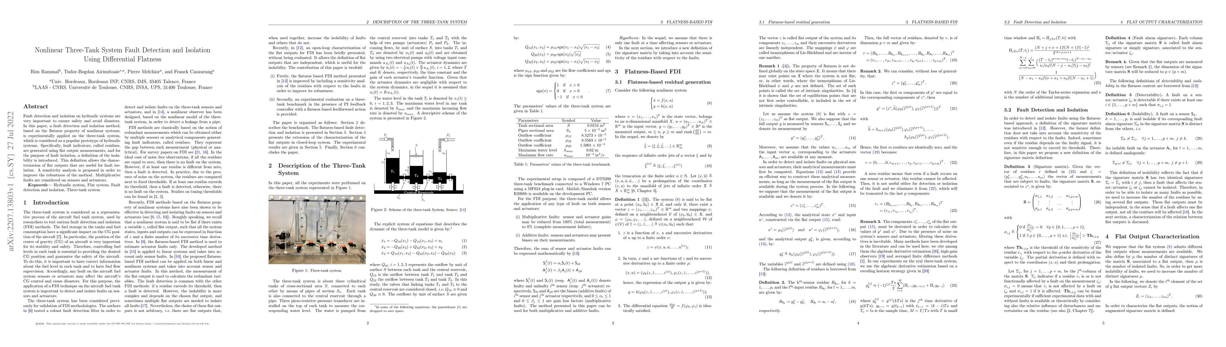 Thumbnail for Nonlinear Three-Tank System Fault Detection and Isolation Using
  Differential Flatness