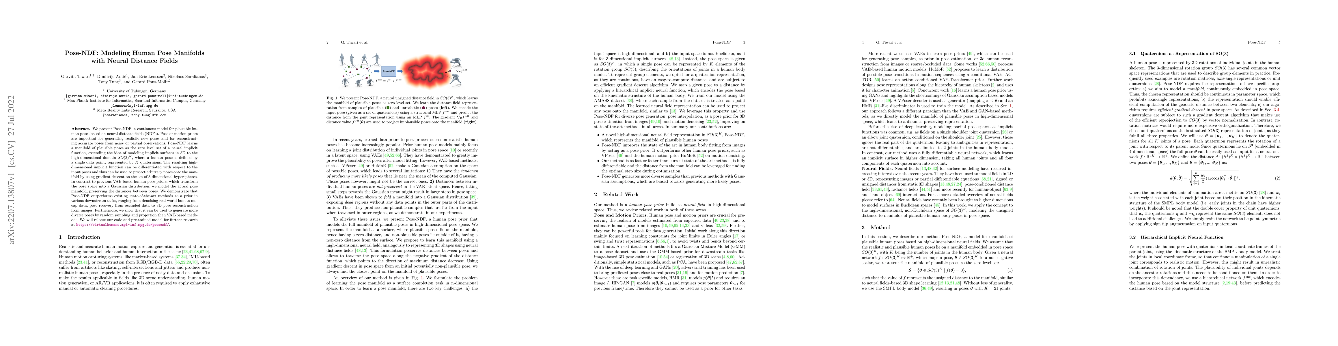 Thumbnail for Pose-NDF: Modeling Human Pose Manifolds with Neural Distance Fields