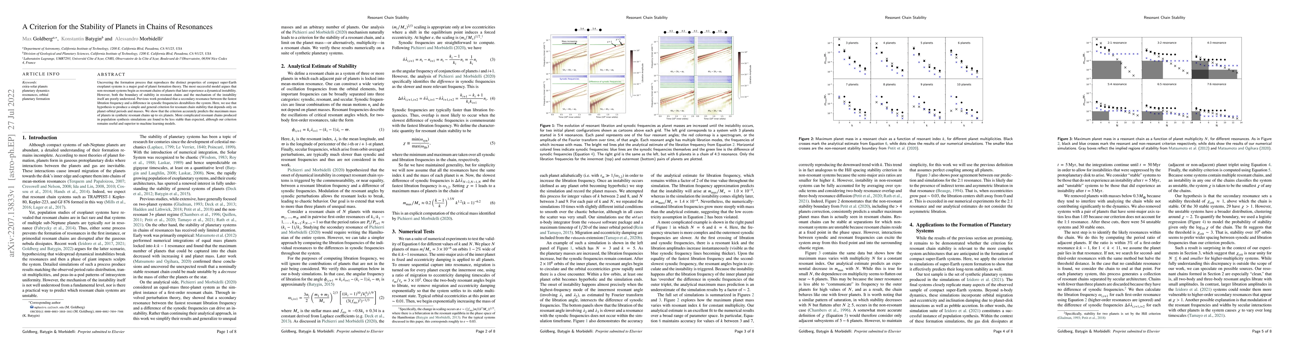 Thumbnail for A Criterion for the Stability of Planets in Chains of Resonances