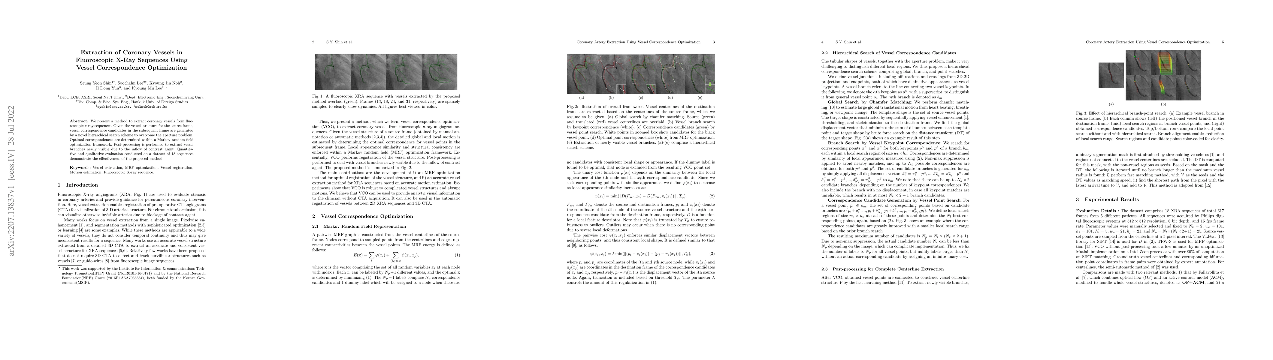 Thumbnail for Extraction of Coronary Vessels in Fluoroscopic X-Ray Sequences Using
  Vessel Correspondence Optimization
