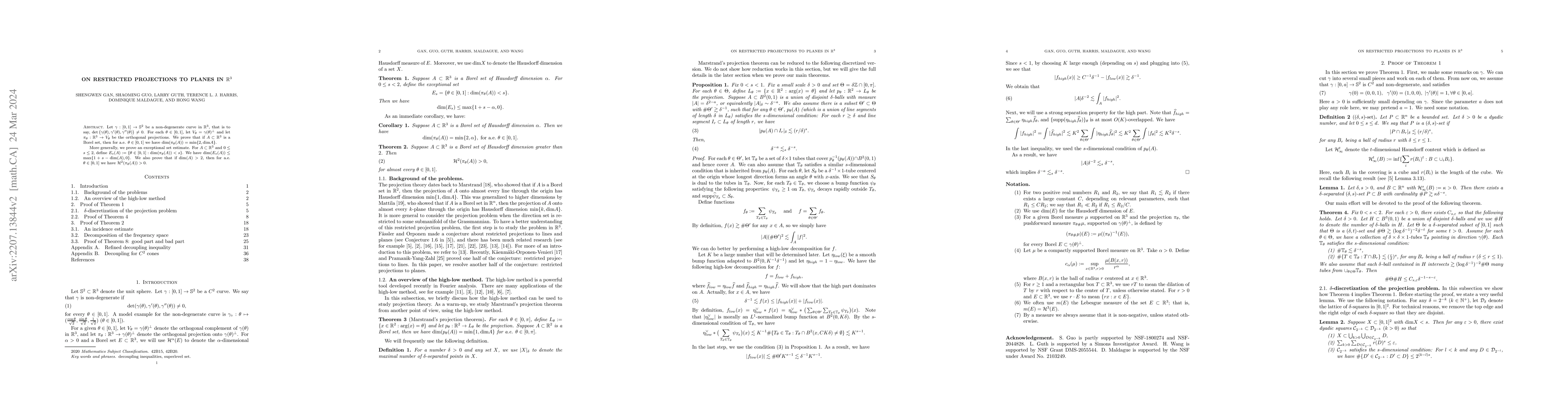Thumbnail for On restricted projections to planes in $\mathbb{R}^3$