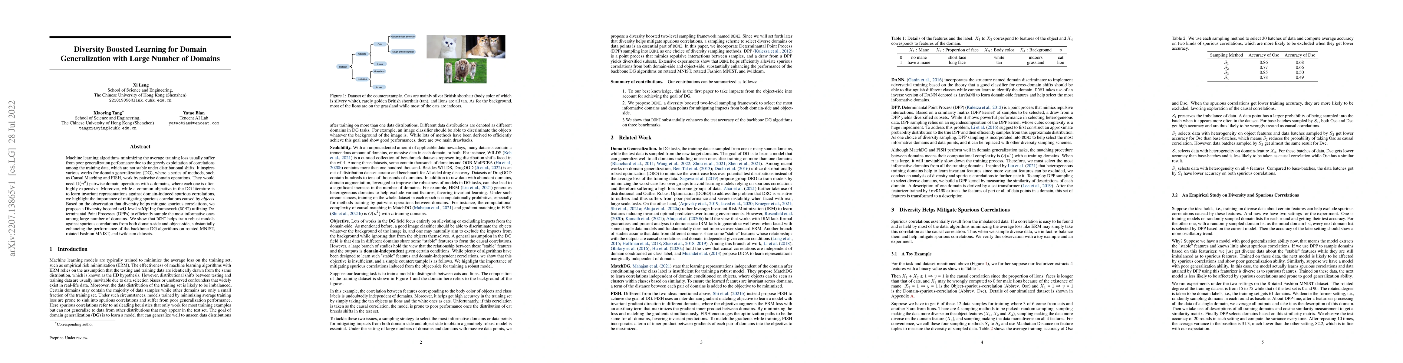 Thumbnail for Diversity Boosted Learning for Domain Generalization with Large Number
  of Domains