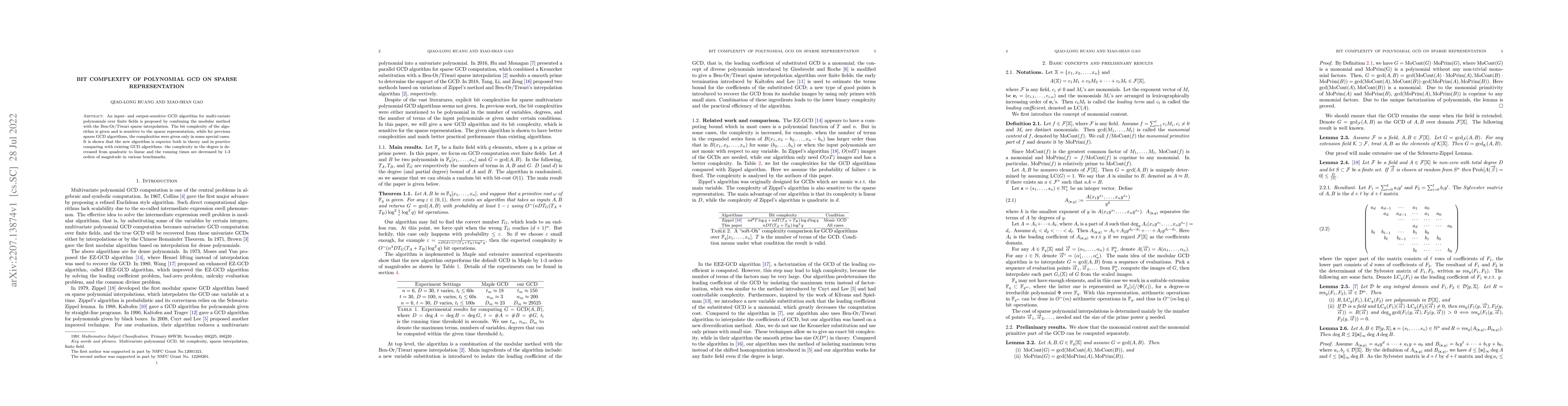 Thumbnail for Bit Complexity of Polynomial GCD on Sparse Representation