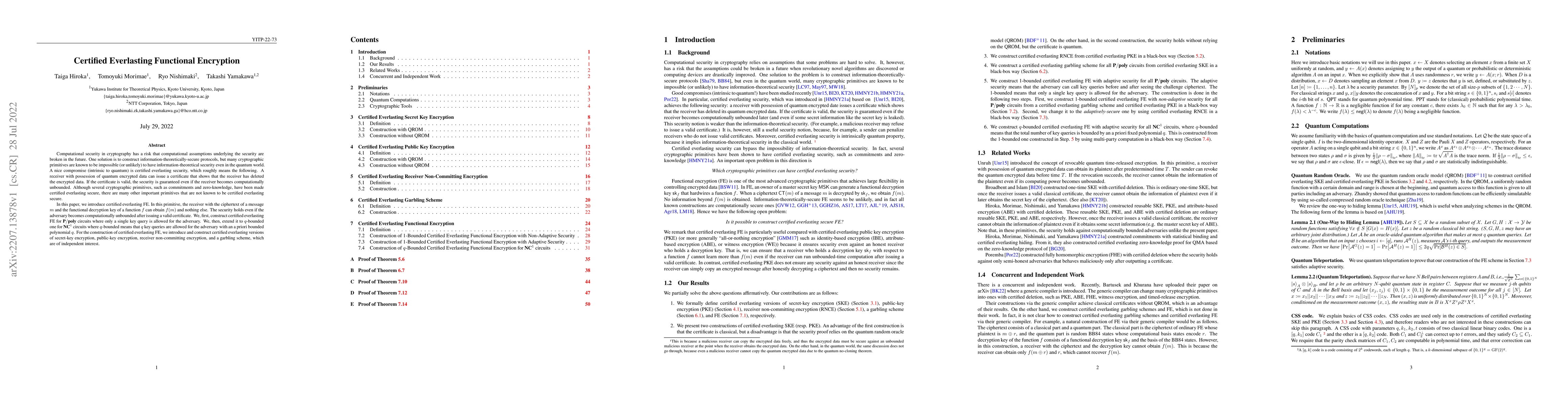 Thumbnail for Certified Everlasting Functional Encryption