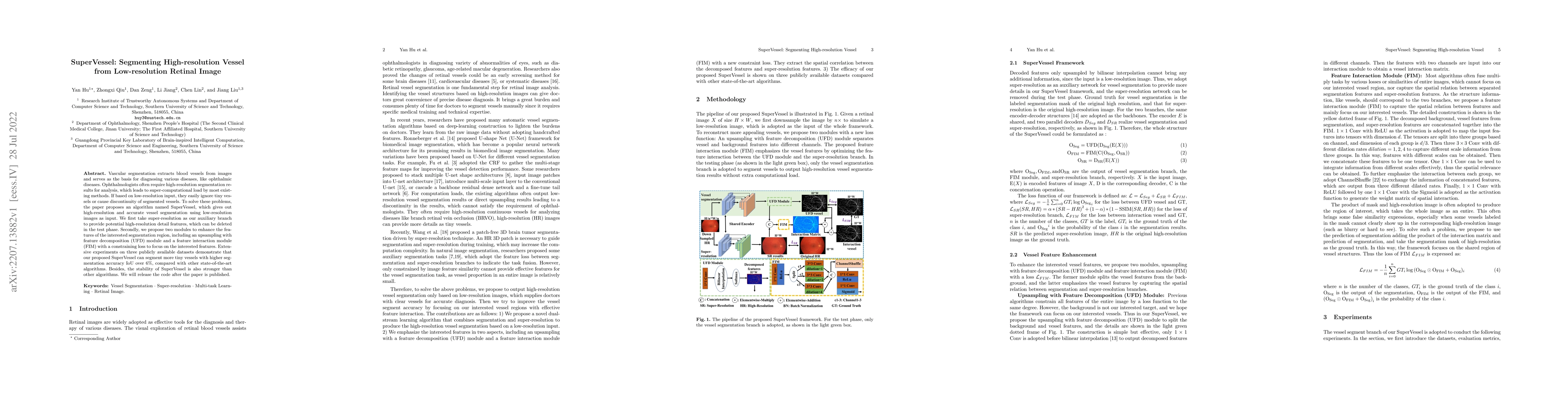 Thumbnail for SuperVessel: Segmenting High-resolution Vessel from Low-resolution
  Retinal Image