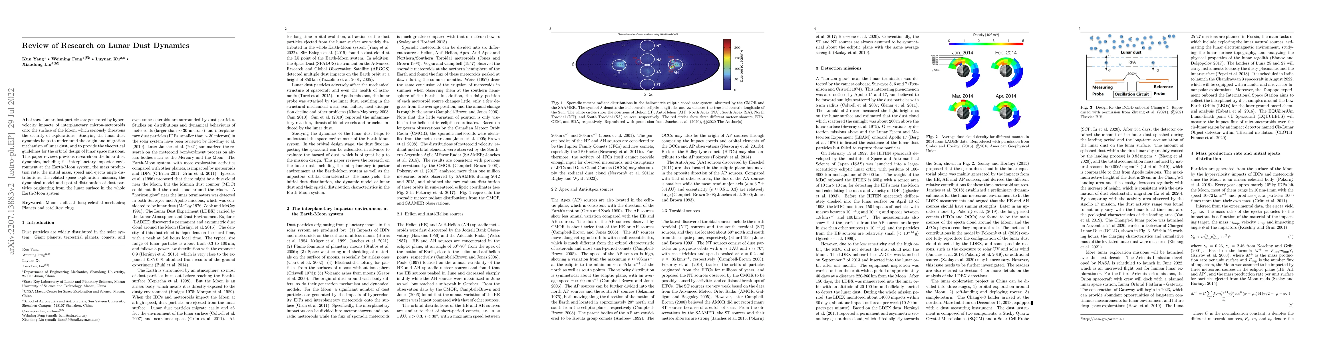 Thumbnail for Review of research on lunar dust dynamics