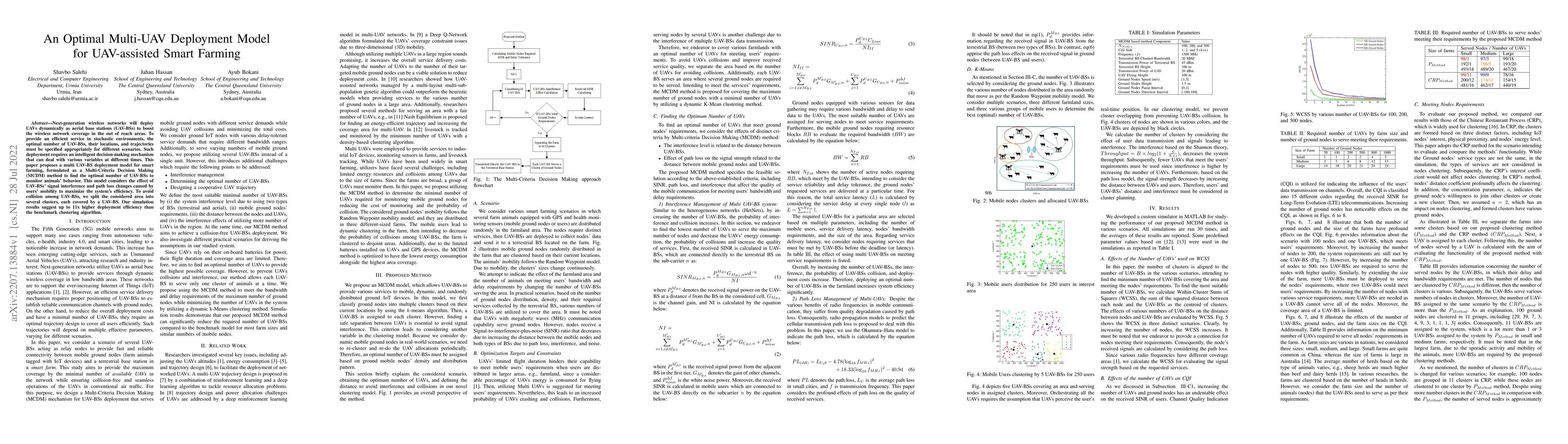 Thumbnail for An Optimal Multi-UAV Deployment Model for UAV-assisted Smart Farming