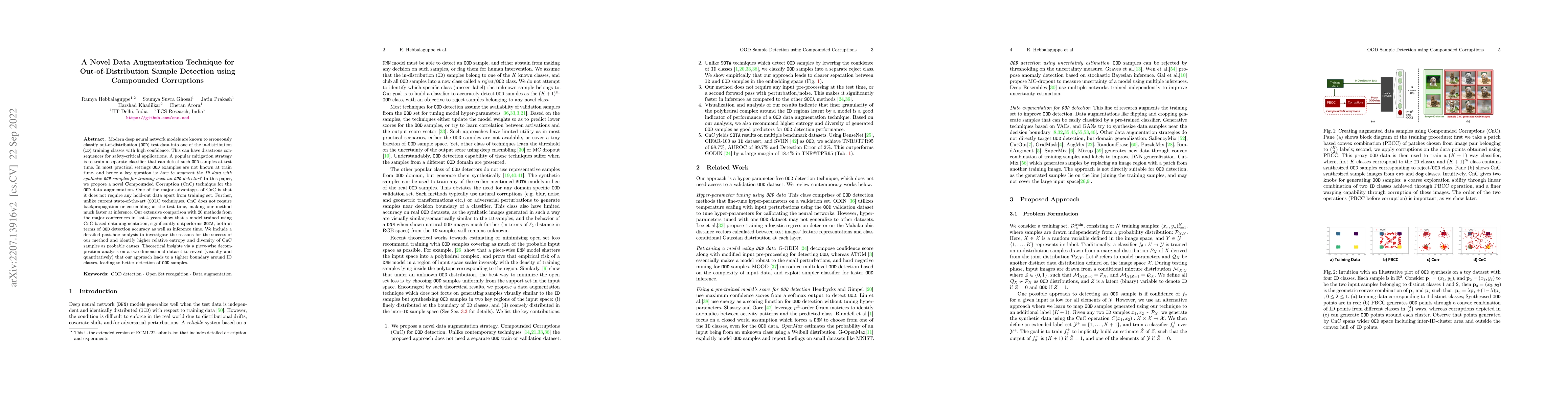 Thumbnail for A Novel Data Augmentation Technique for Out-of-Distribution Sample
  Detection using Compounded Corruptions