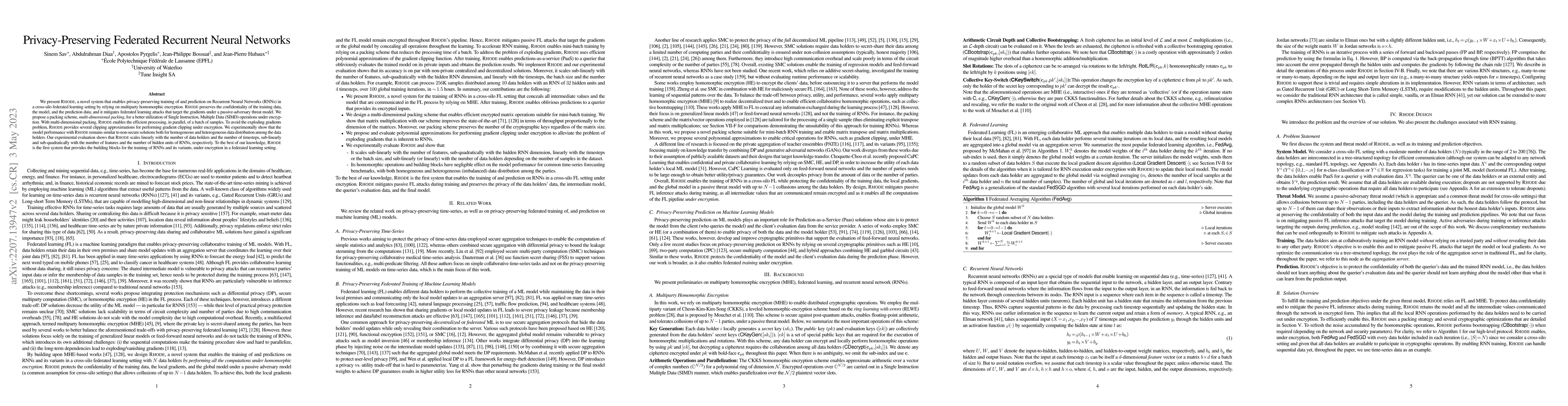 Thumbnail for Privacy-Preserving Federated Recurrent Neural Networks