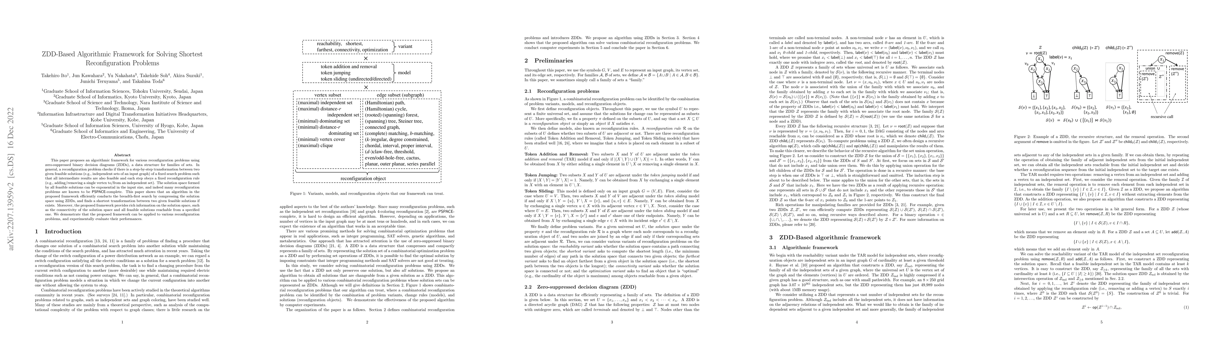 Thumbnail for ZDD-Based Algorithmic Framework for Solving Shortest Reconfiguration
  Problems