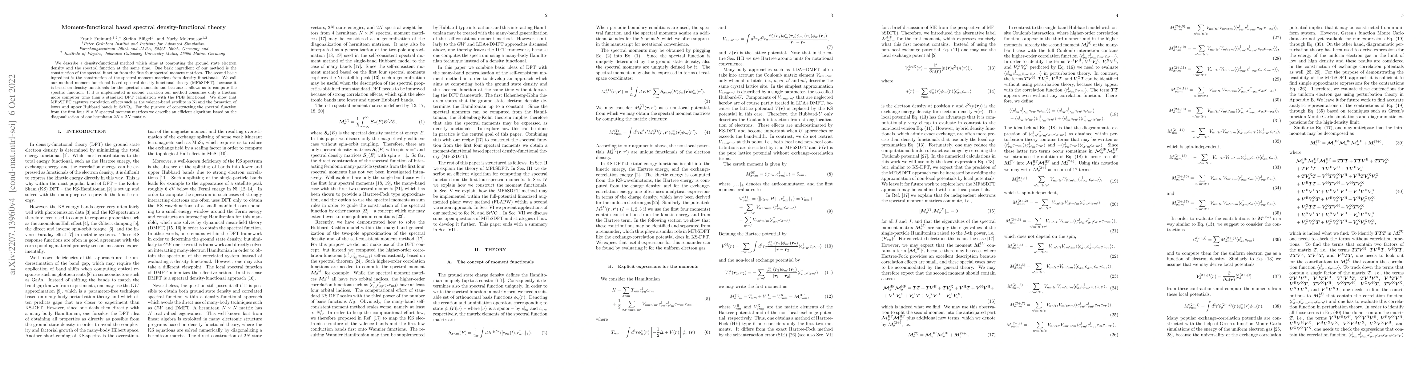 Thumbnail for Moment-functional based spectral density-functional theory