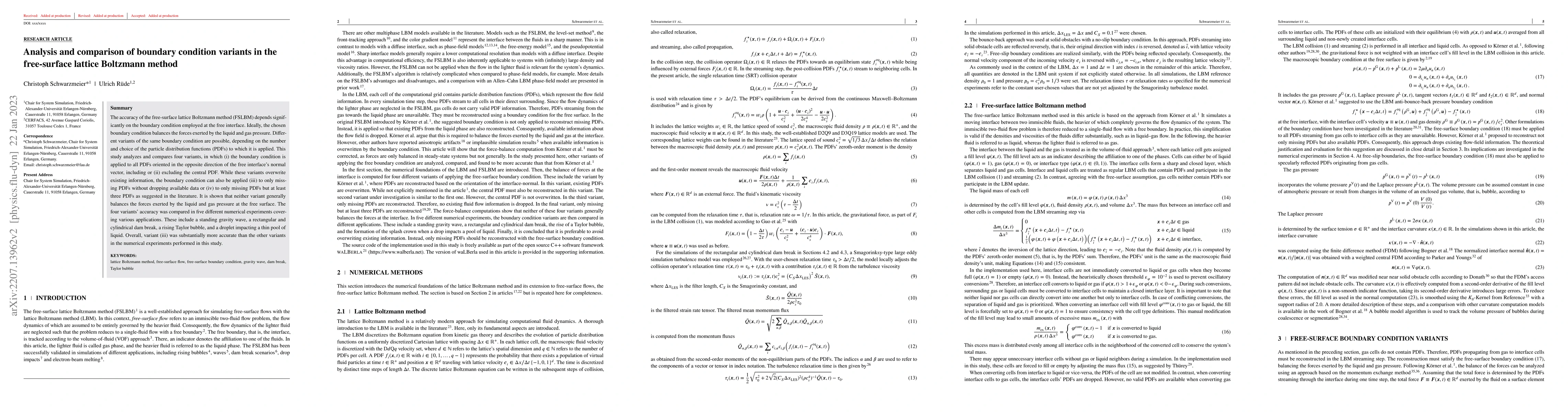 Thumbnail for Analysis and comparison of boundary condition variants in the
  free-surface lattice Boltzmann method