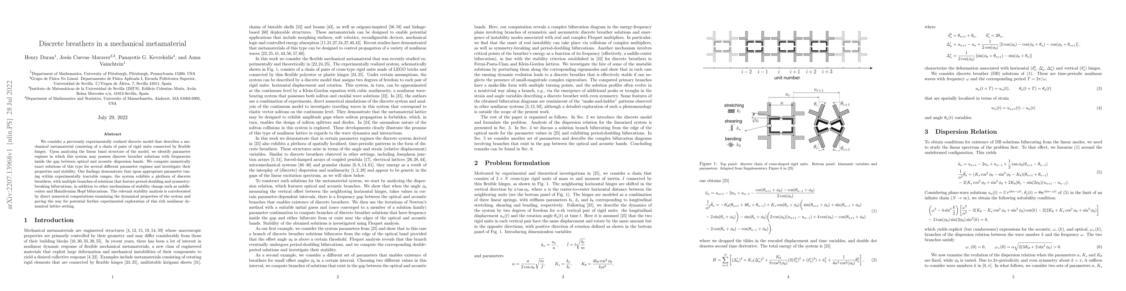 Thumbnail for Discrete breathers in a mechanical metamaterial