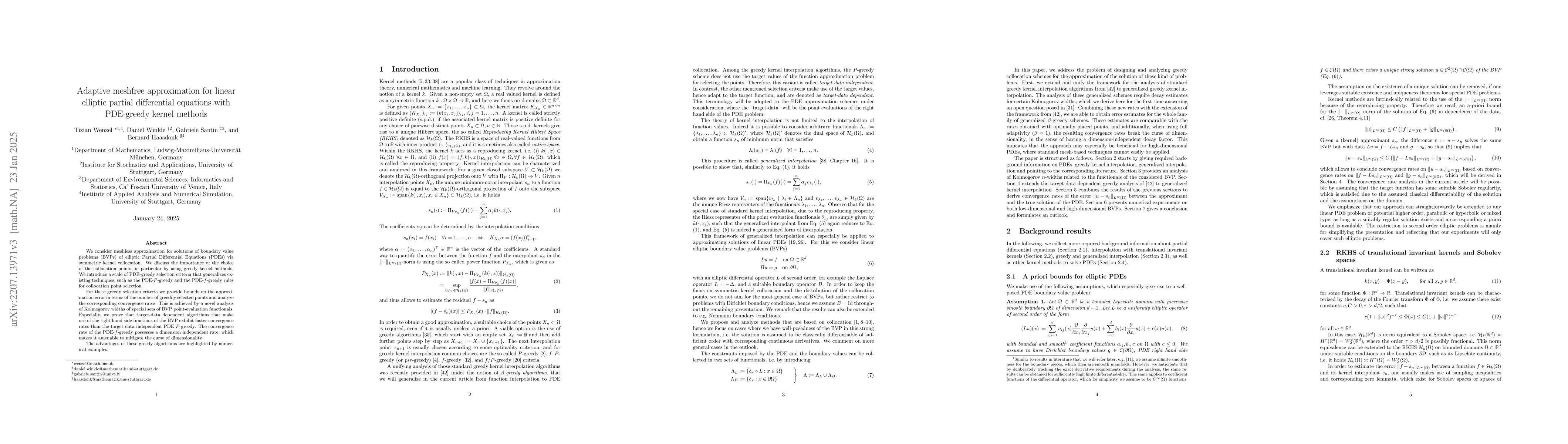 Thumbnail for Adaptive meshfree approximation for linear elliptic partial differential
  equations with PDE-greedy kernel methods