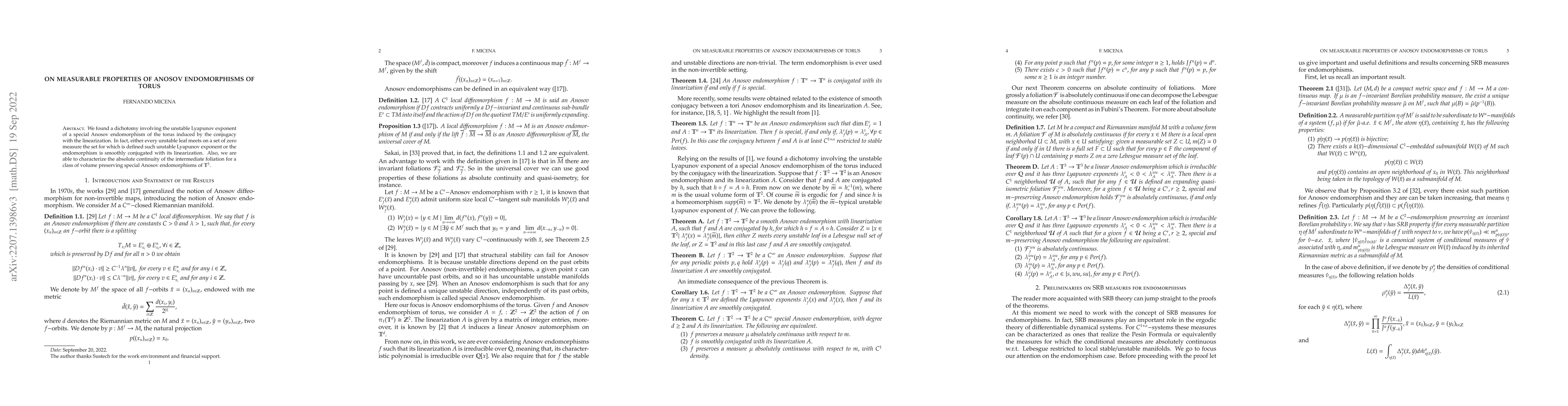 Thumbnail for On Measurable Properties of Anosov Endomorphisms of Torus