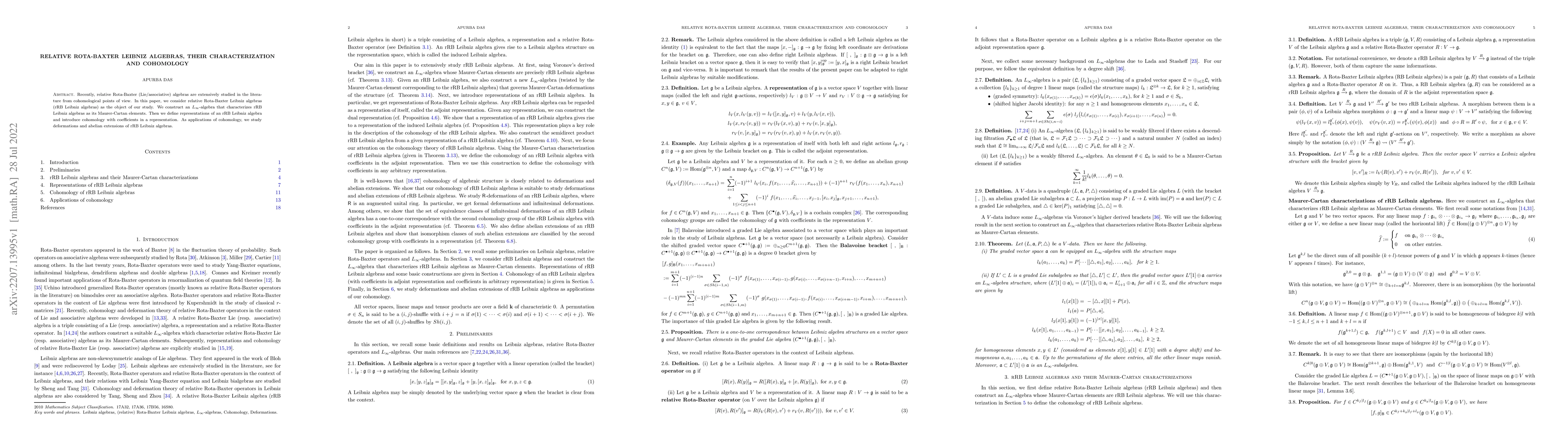 Thumbnail for Relative Rota-Baxter Leibniz algebras, their characterization and
  cohomology